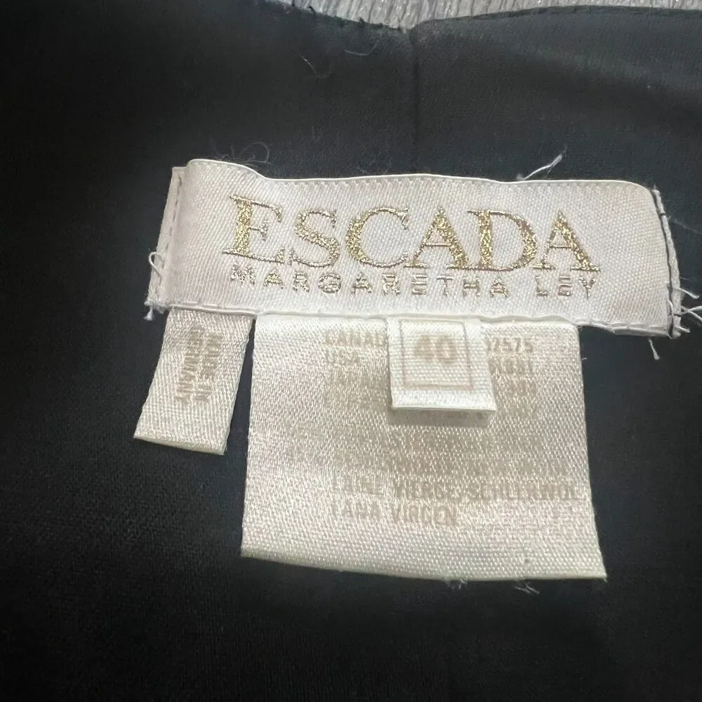 Escada Margaretha Ley Black Pleated Midi Skirt 40